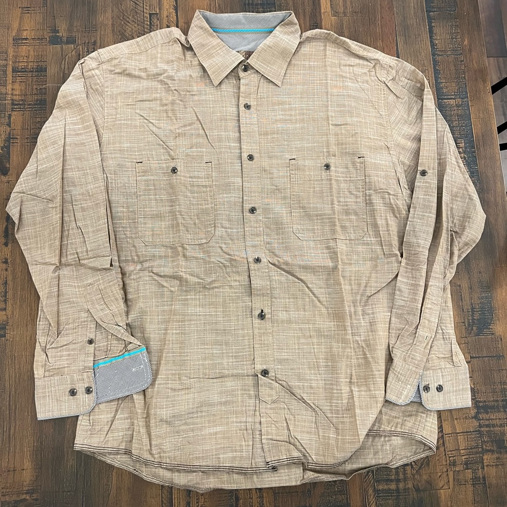 Blue Pronto Uono XXL Brown Long Sleeved Shirt
